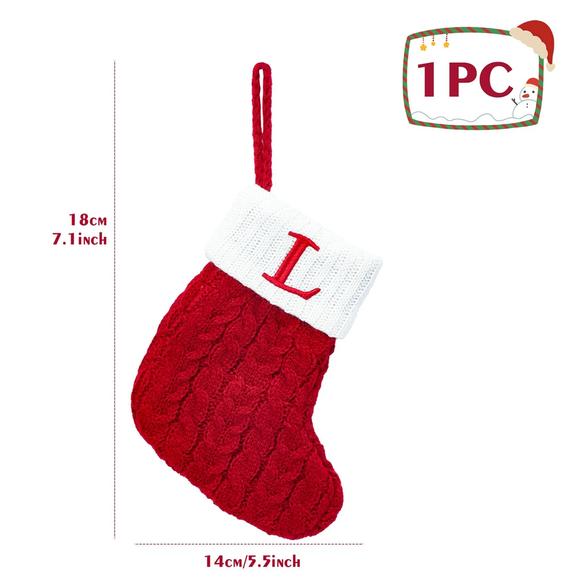 Christmas Socks Knitting Snowflake Letter Stocking Christmas Decoration For Home