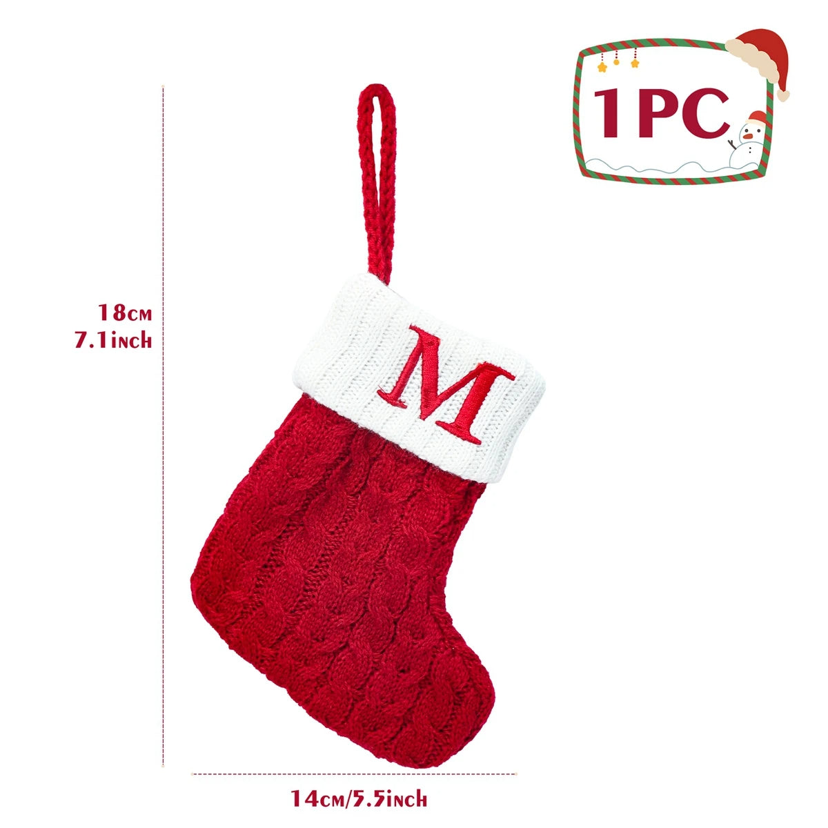 Christmas Socks Knitting Snowflake Letter Stocking Christmas Decoration For Home