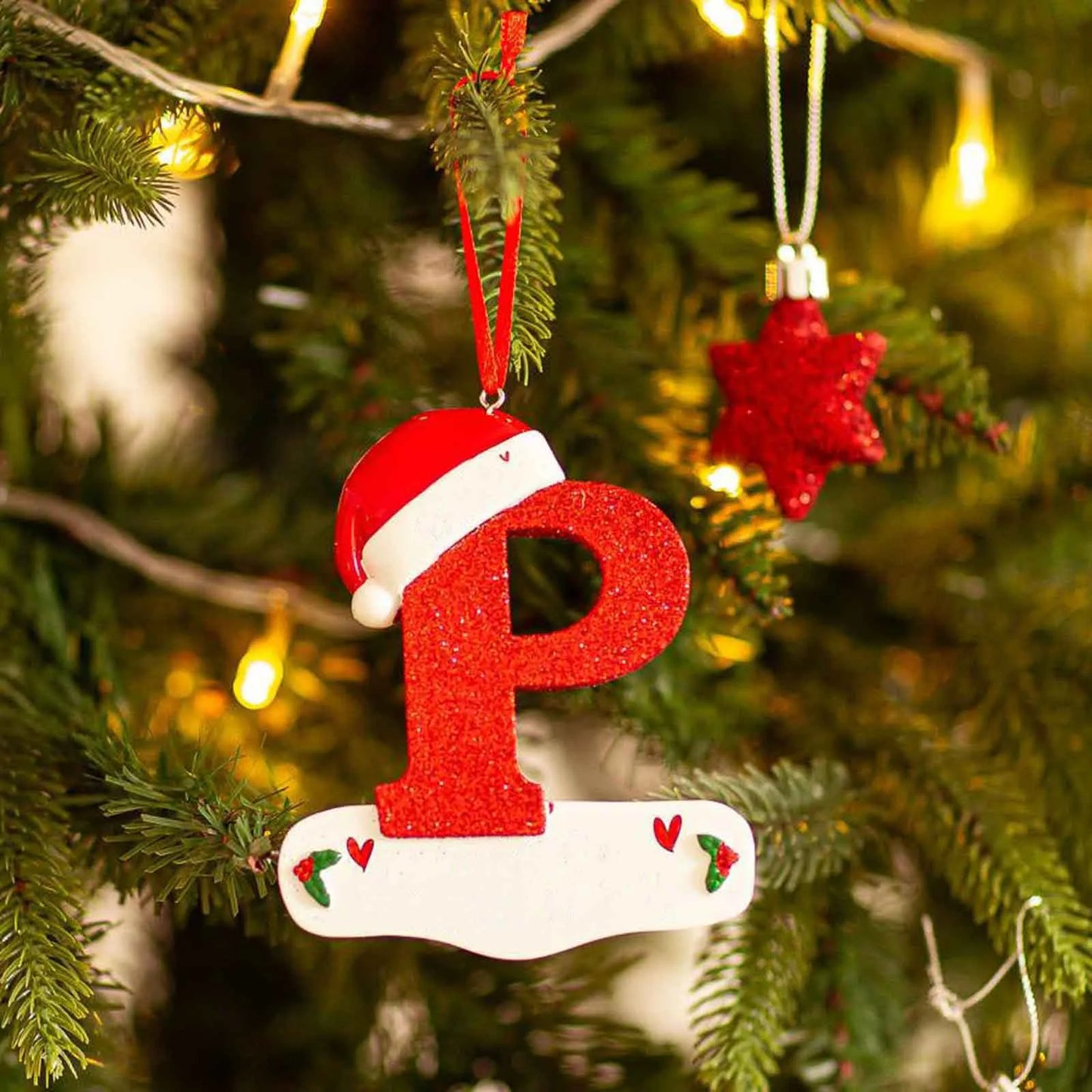 2024 26 Letters  Christmas Tree Decoration Letter Pendant