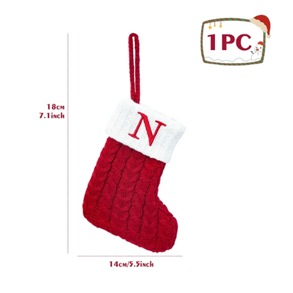 Christmas Socks Knitting Snowflake Letter Stocking Christmas Decoration For Home