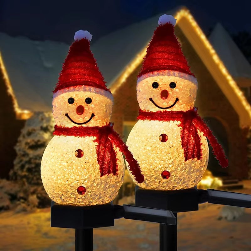 Snowman Christmas Outdoor Solar Powered Stakes Lights