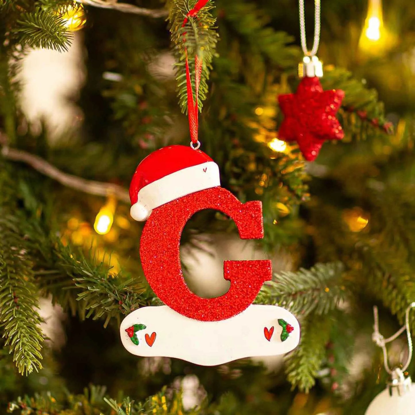 2024 26 Letters  Christmas Tree Decoration Letter Pendant