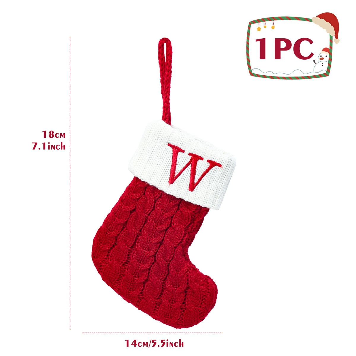 Christmas Socks Knitting Snowflake Letter Stocking Christmas Decoration For Home