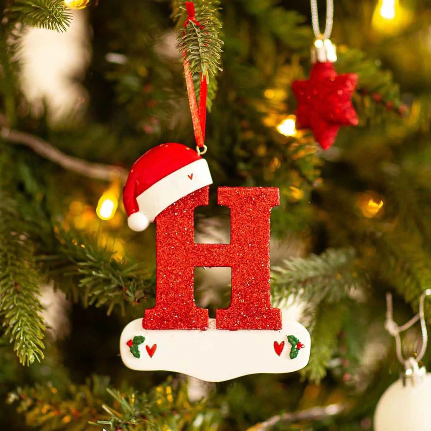 2024 26 Letters  Christmas Tree Decoration Letter Pendant