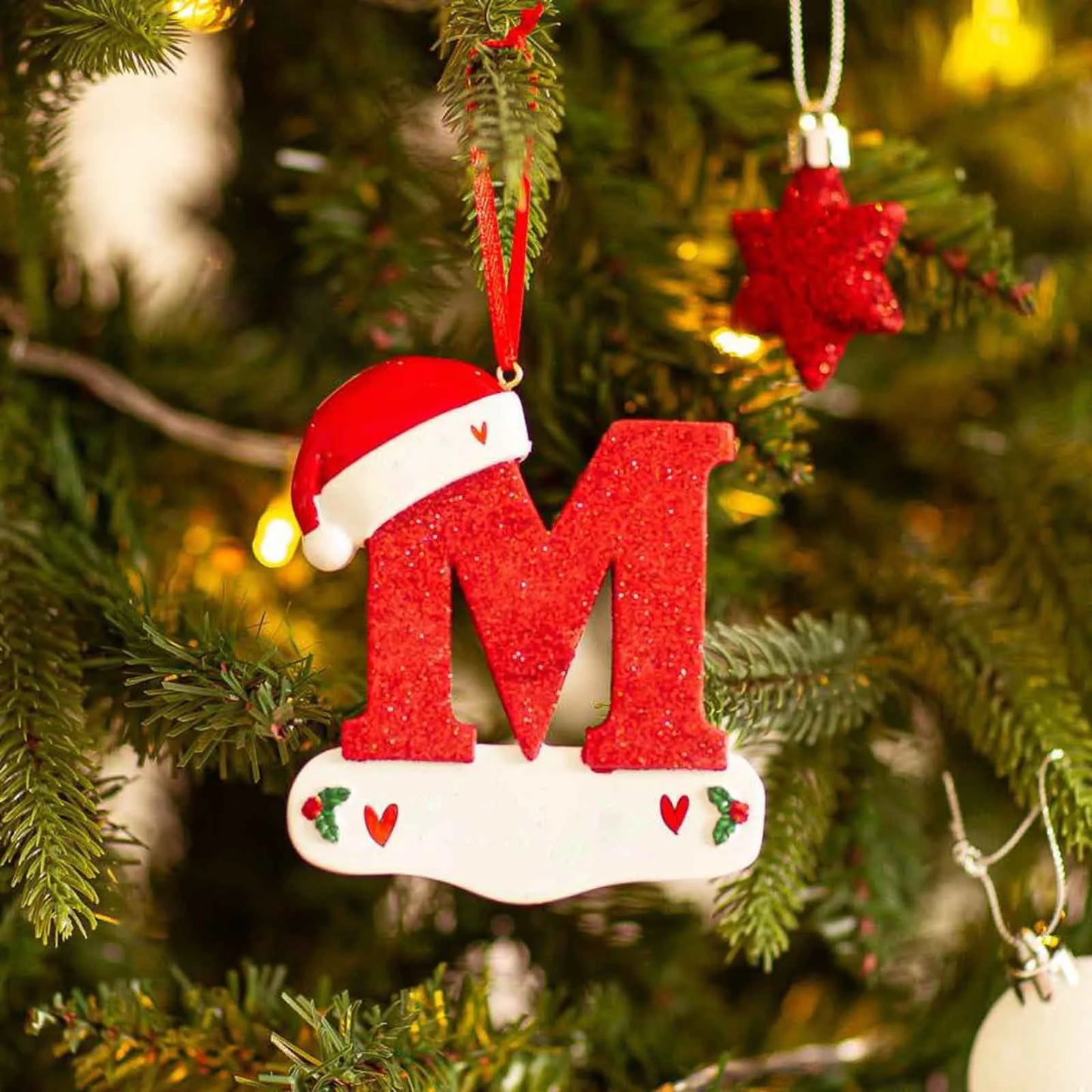 2024 26 Letters  Christmas Tree Decoration Letter Pendant