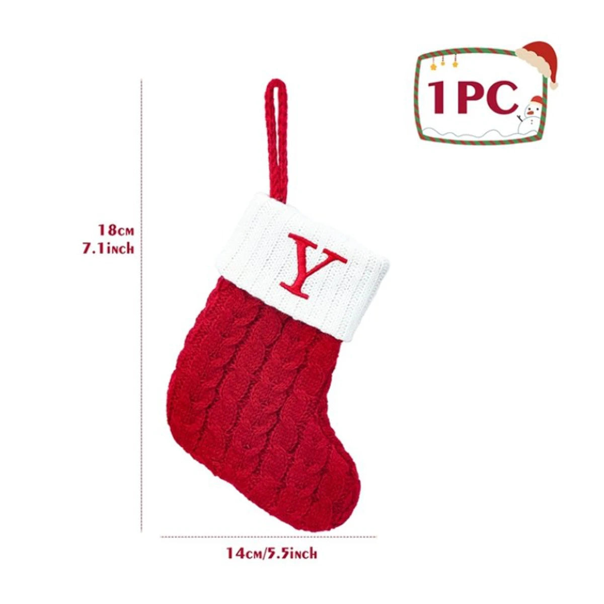 Christmas Socks Knitting Snowflake Letter Stocking Christmas Decoration For Home