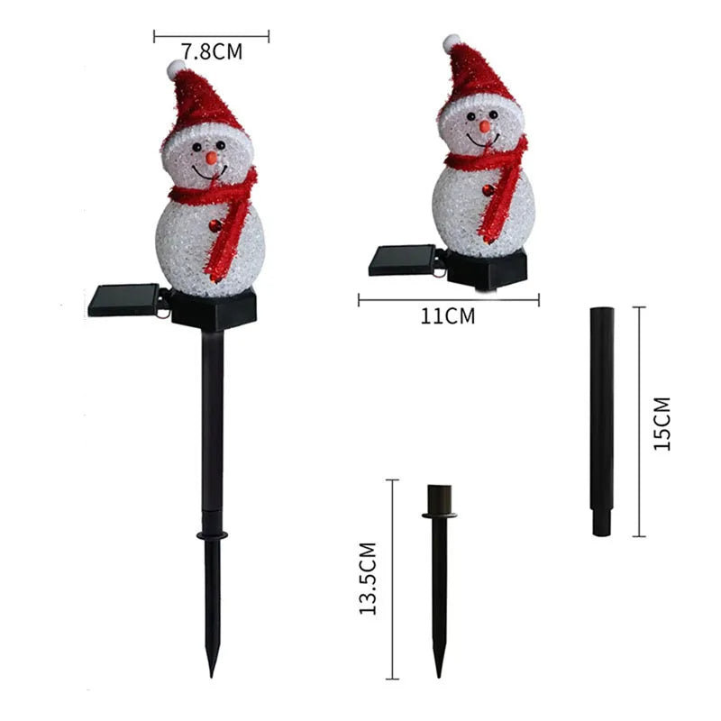 Snowman Christmas Outdoor Solar Powered Stakes Lights