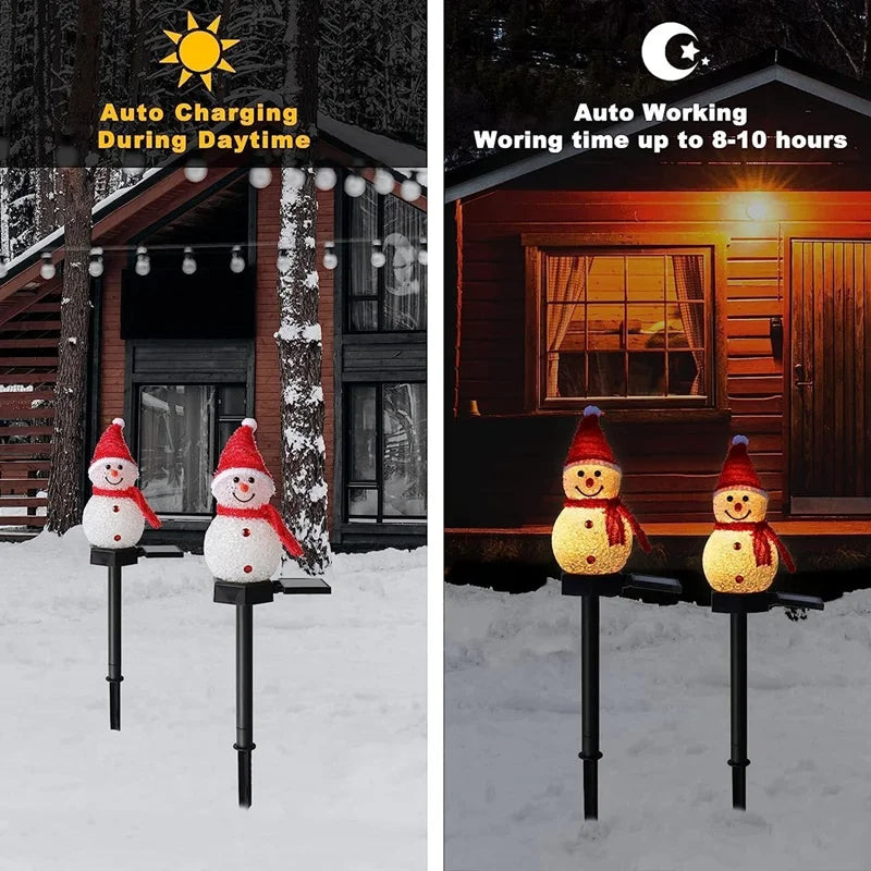 Snowman Christmas Outdoor Solar Powered Stakes Lights