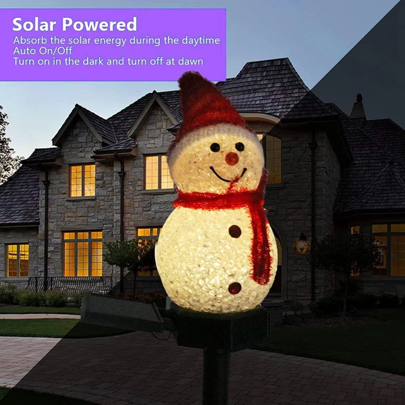 Snowman Christmas Outdoor Solar Powered Stakes Lights