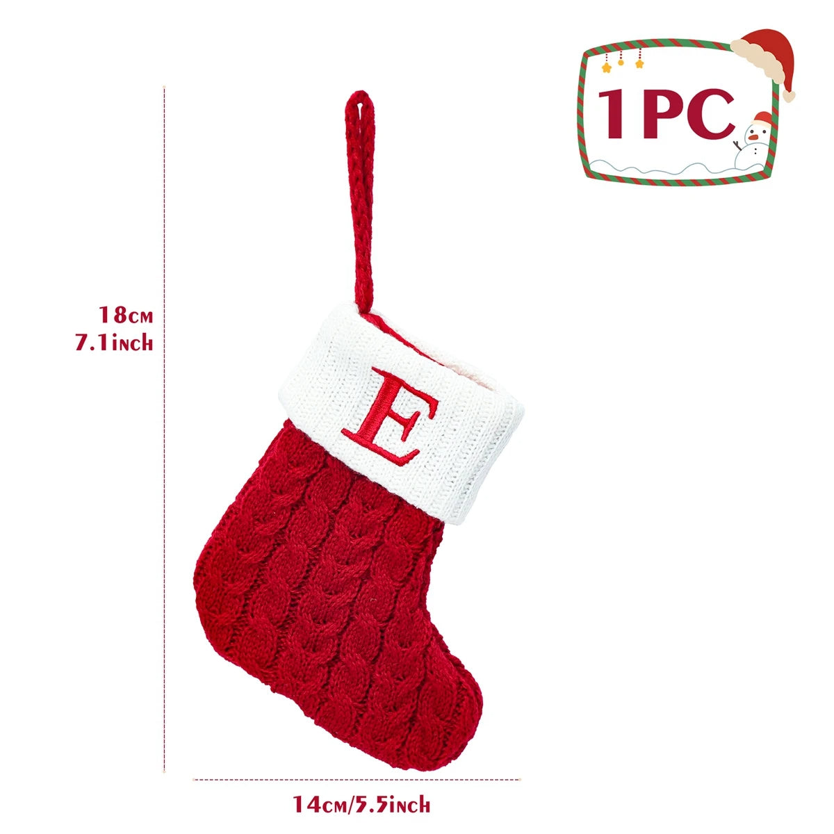 Christmas Socks Knitting Snowflake Letter Stocking Christmas Decoration For Home