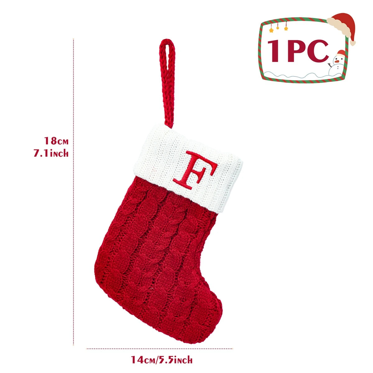 Christmas Socks Knitting Snowflake Letter Stocking Christmas Decoration For Home