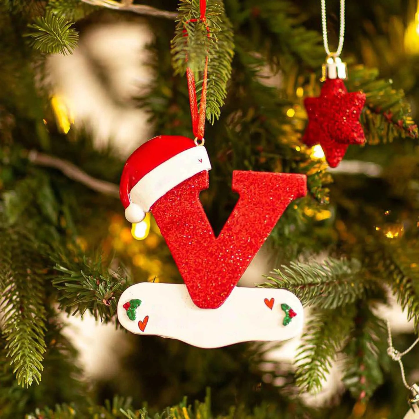 2024 26 Letters  Christmas Tree Decoration Letter Pendant