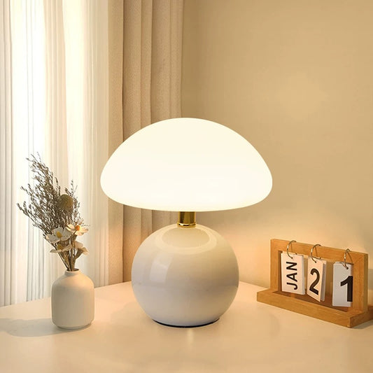 Simple Modern Mushroom Table Lamp USB ReChargeable